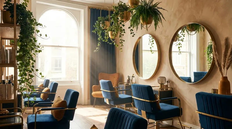 Bright salon interior with styling chairs and round mirrors, How to Open a Hair Salon in New Jersey